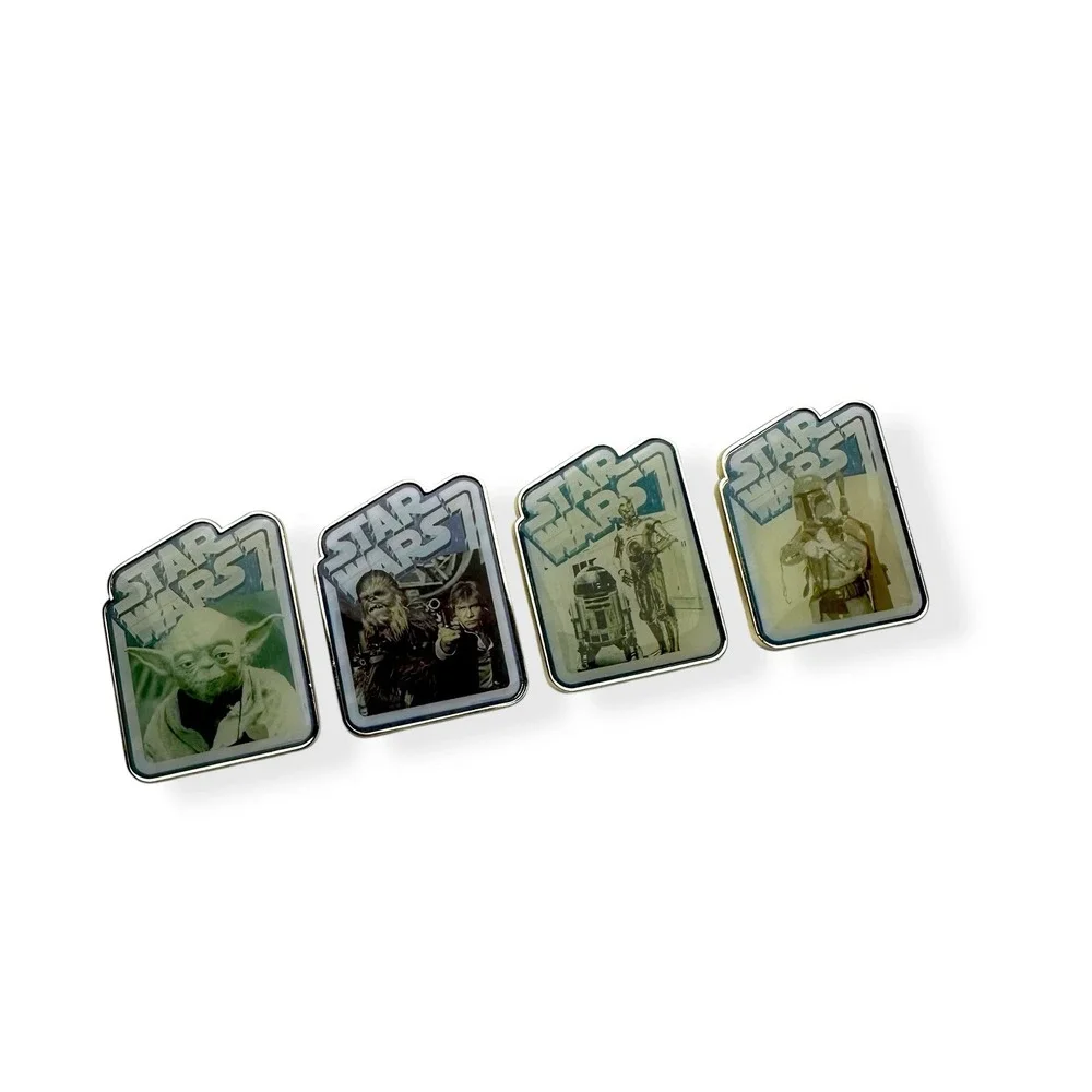 Disney Star Wars 4 Pin Lot Mystery Collection Yoda R2D2 C-3PO Han Solo Boba Fett